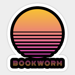 Book worm 80s sunset Sticker